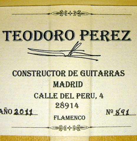 2011 Teodoro Perez "Flamenco Blanca" SP/CY
