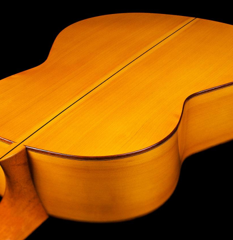 The back and sides of a 1965 Jose Ramirez "1aF AM" flamenco guitar made of cedar and cypress