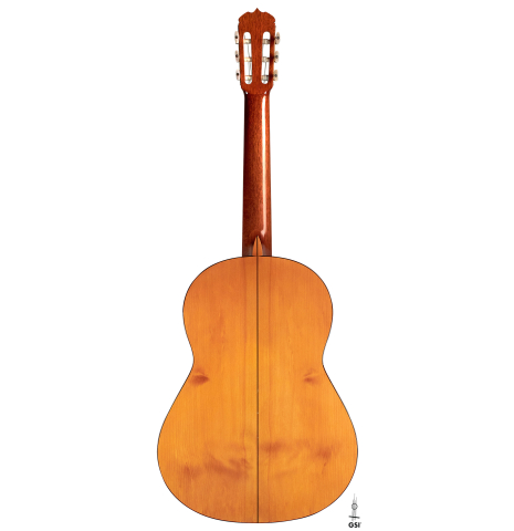 The back of a 1963 Jose Ramirez &quot;2aF MM&quot; flamenco guitar made with spruce and cypress
