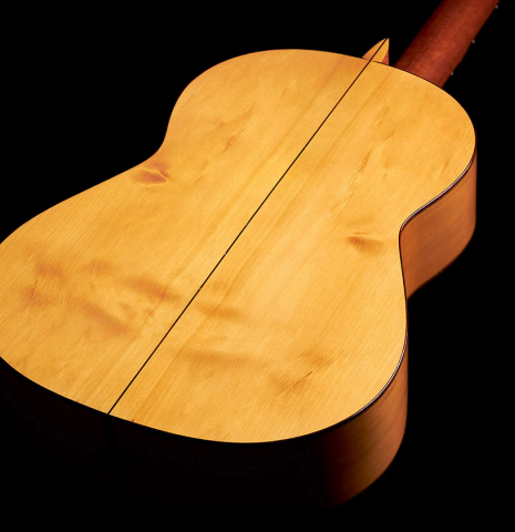 The back of a 1963 Jose Ramirez &quot;2aF MM&quot; flamenco guitar made with spruce and cypress