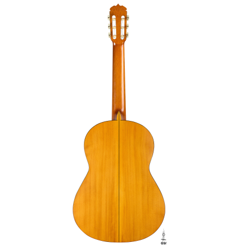 The back of a 1964 Jose Ramirez "1aF MM" flamenco guitar made of spruce and cypress