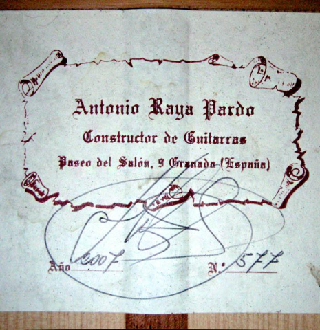 2007 Antonio Raya Pardo "Blanca" SP/CY