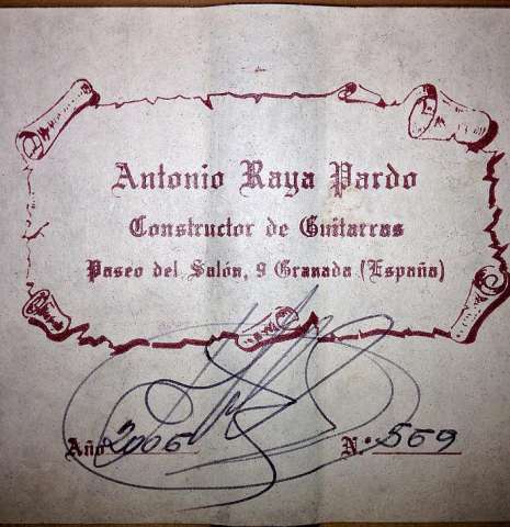 2006 Antonio Raya Pardo SP/CY