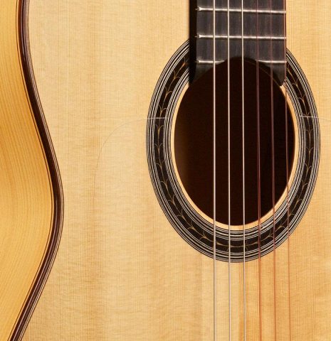 The soundboard and sides of a 2003 Antonio Raya Pardo made with spruce and cypress