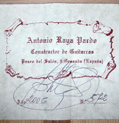 2006 Antonio Raya Pardo "Blanca" SP/CY