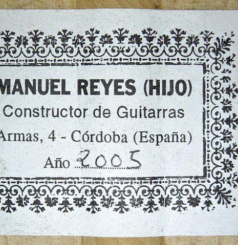 2005 Manuel Reyes (Hijo) SP/CY