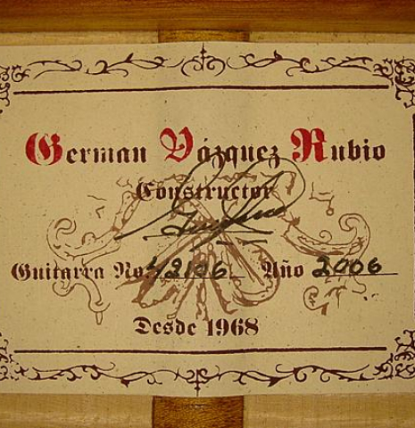 2006 German Vazquez Rubio "Archtop" SP/MP