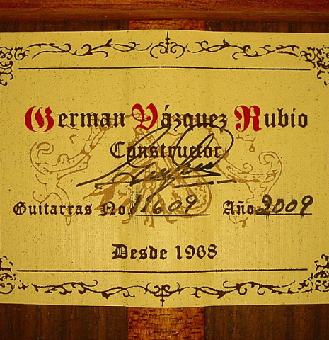 2009 German Vazquez Rubio "Negra" SP/IN