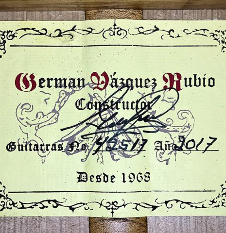 2017 German Vazquez Rubio "Cutaway Blanca" CD/CY
