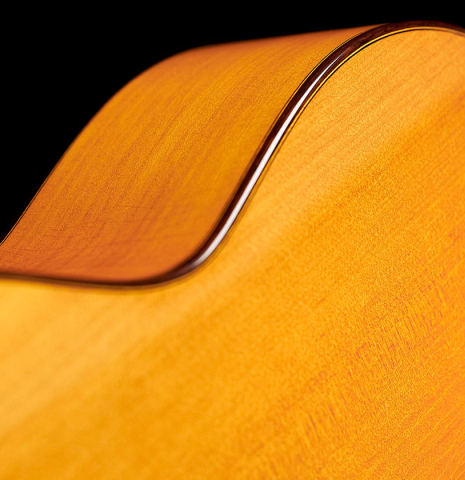 The back and side of a 2006 German Vazquez Rubio flamenco guitar made of spruce and cypress