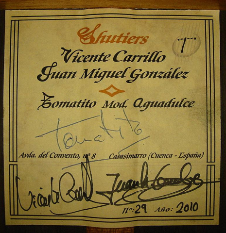 2010 Tomatito "Aguadulce" SP/IN