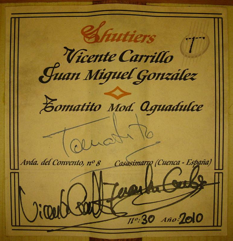 2010 Tomatito "Aguadulce" SP/CY