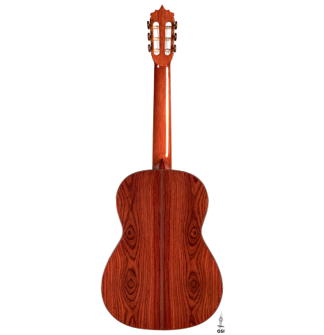 The back of a 2010 Tomatito &quot;La Chanca&quot; (AFP) flamenco guitar made of spruce and cocobolo