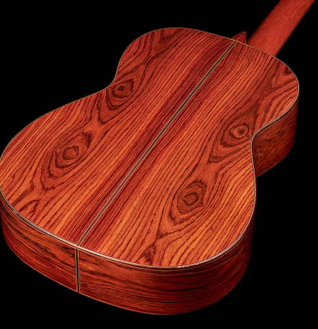 The back of a 2010 Tomatito "La Chanca" (AFP) flamenco guitar made of spruce and cocobolo