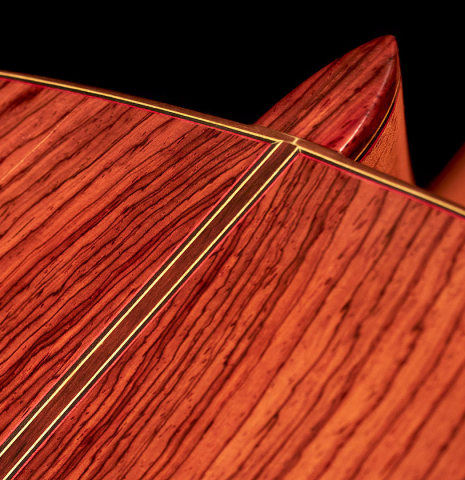 The heel of a 2010 Tomatito &quot;La Chanca&quot; (AFP) flamenco guitar made of spruce and cocobolo
