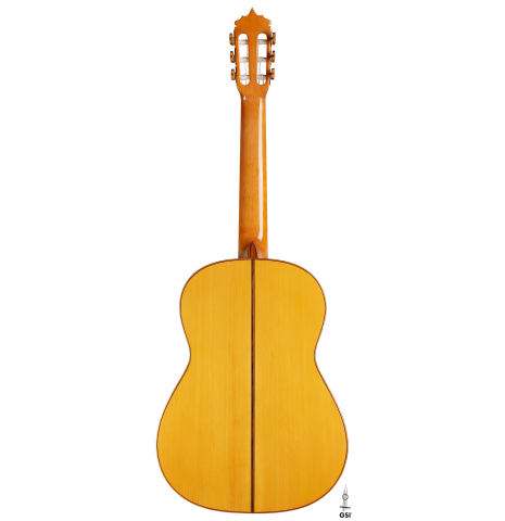 The back of a 2009 Tomatito "La Chanca" flamenco guitar made of spruce and cypress