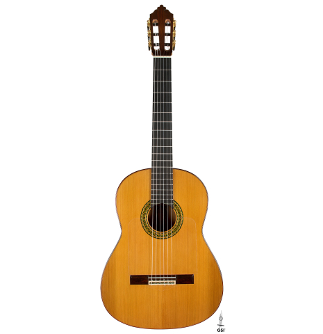 The front of a 2026 Emilio Díaz Valero "Blanca" flamenco guitar made of cedar and cypress
