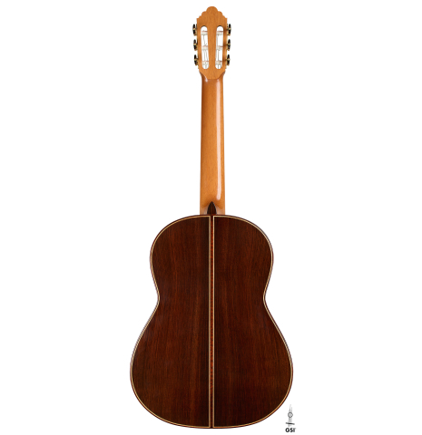 The back of a 2026 Gao Yi "Flamenco negra" made of spruce and Indian rosewood