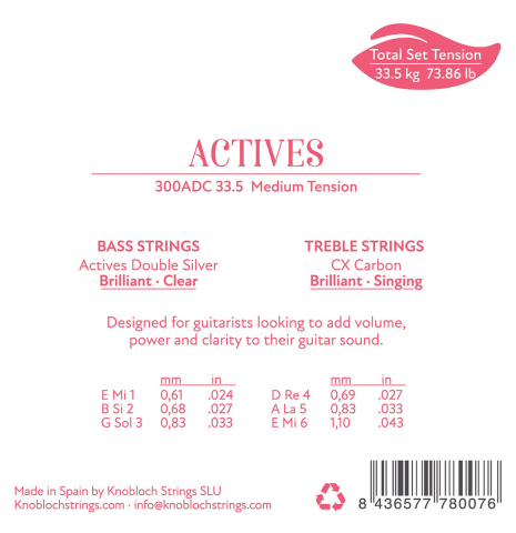Knobloch "Actives" Double Silver CX Carbon Medium Tension 300ADC