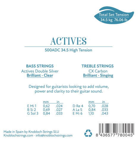 Knobloch "Actives" Double Silver CX Carbon High Tension 500ADC