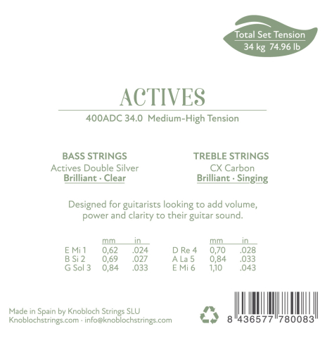 Knobloch "Actives" Double Silver CX Carbon Medium High Tension 400ADC