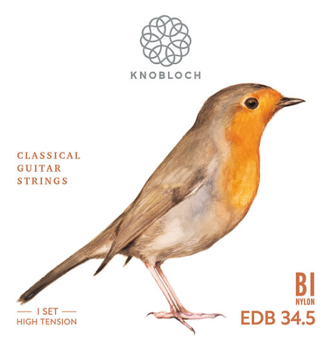 The front of the package of Knobloch &quot;Erithacus&quot; Double Silver BI Nylon High Tension EDB34.5