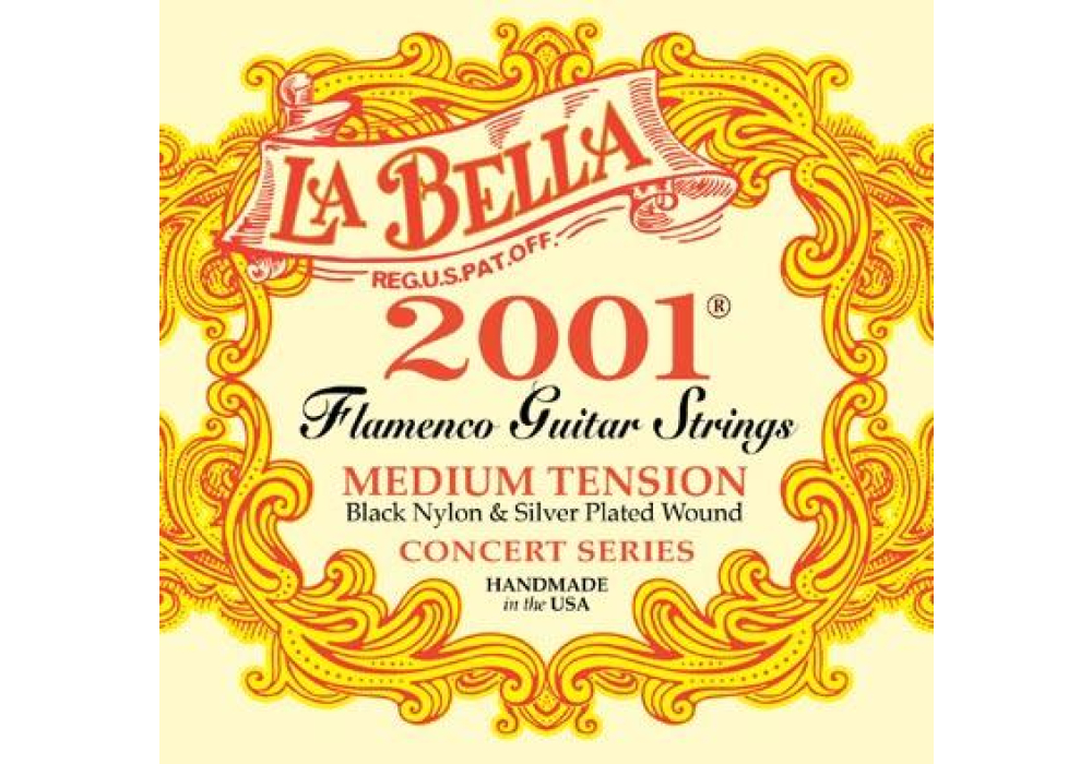 La Bella "2001" Flamenco (black trebles) Medium Tension