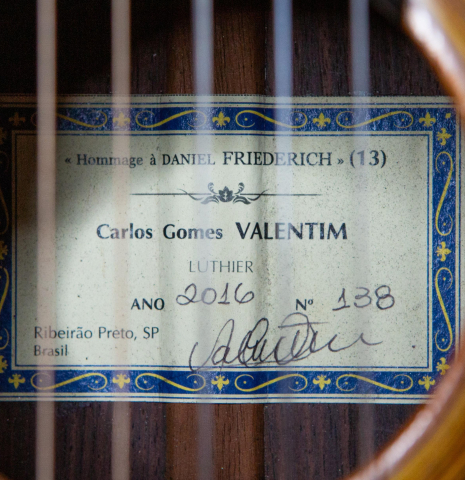 2016 Carlos Gomes Valentine Frederich Cedar Indian Rosewood