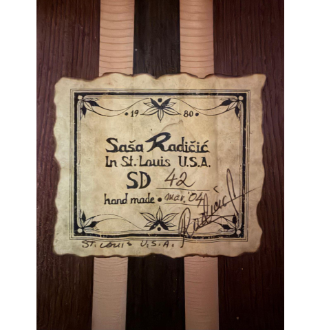 2004 Sasha Radicic Spruce Honduran Rosewood 2004 Sasha Radicic Spruce Honduran Rosewood