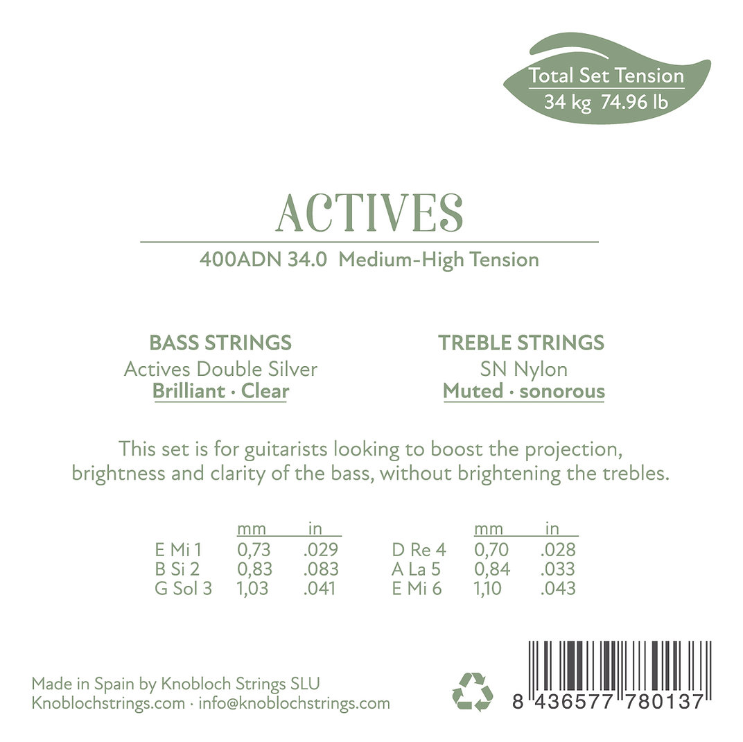 Knobloch Actives Double Silver SN Nylon Medium High Tension 400 ADN